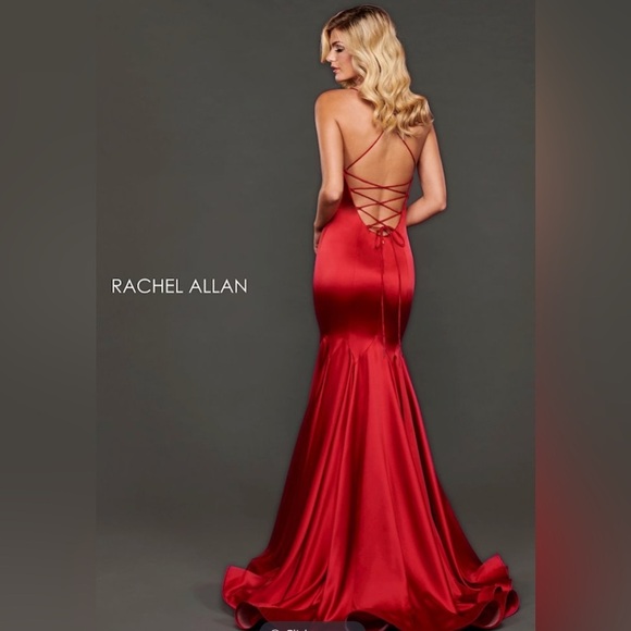 Rachel Allan Couture Style #8408 Burgundy Gown – Size 6 - Picture 3 of 9